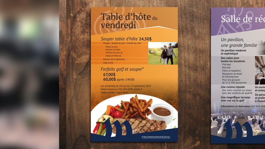 Golf Montcalm Affiche Table d:hôte