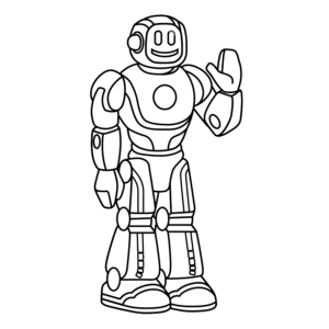 Robot salut coloriage
