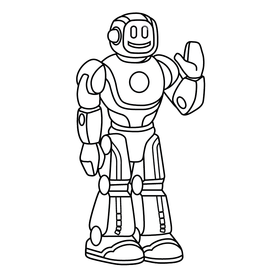 Robot salut coloriage