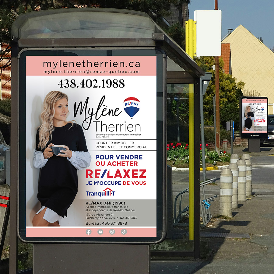 Affiche sur abribus de Mylène Therrien