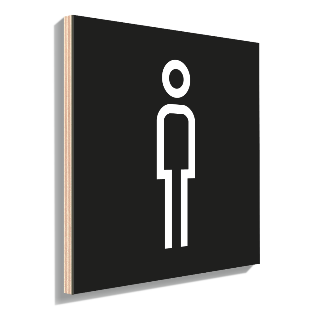 Signalisation plaque toilette homme moderne noire