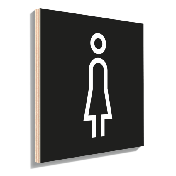 Signalisation plaque toilette femme moderne noire