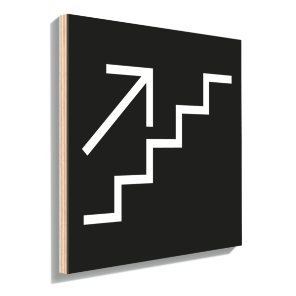 Signalisation plaque pour escalier pour monter noir moderne