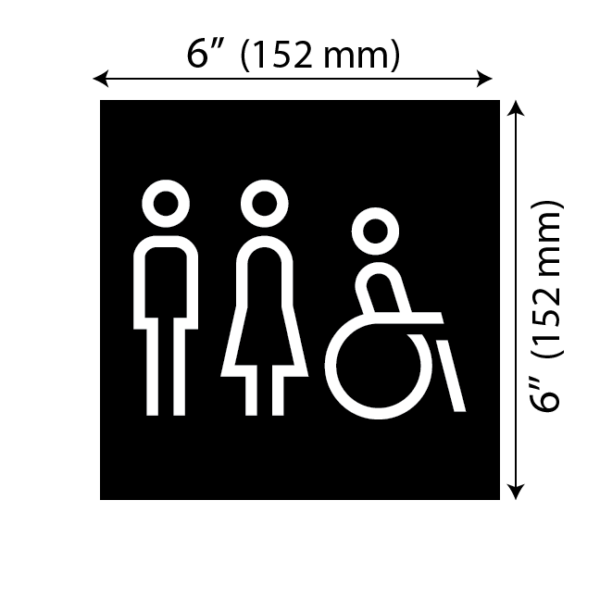 Mesures de plaque de toilette mixte et handicapé - moderne