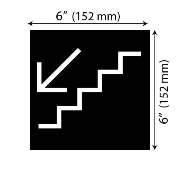 Signalisation plaque pour escalier pour descendre noir moderne