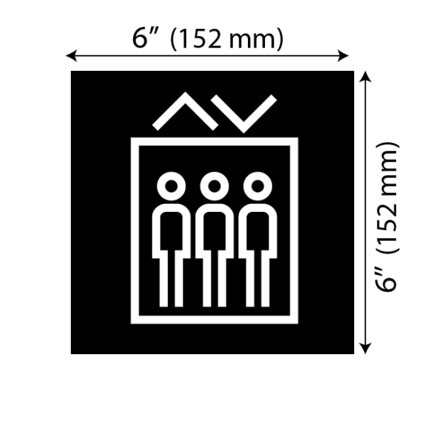 Mesure plaque ascenseur noir moderne