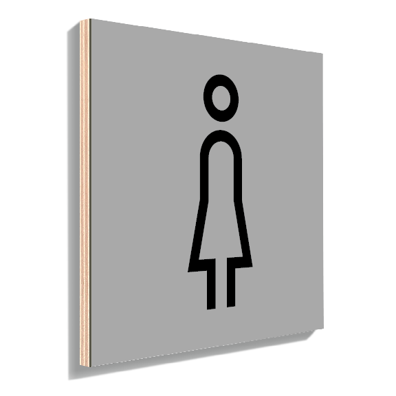 Signalisation plaque toilette femme moderne grise