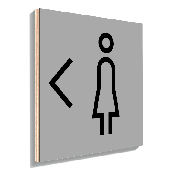 Signalisation toilette femme à gauche gris moderne