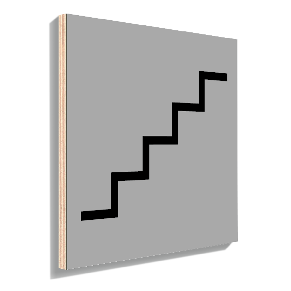 Signalisation plaque pour escalier gris moderne