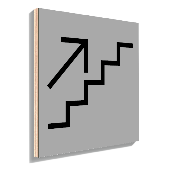 Signalisation plaque pour escalier pour monter gris moderne