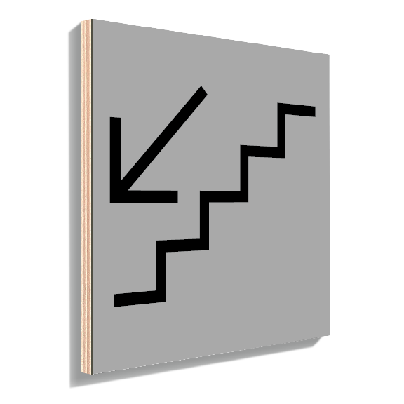 Signalisation plaque pour escalier pour descendre gris moderne