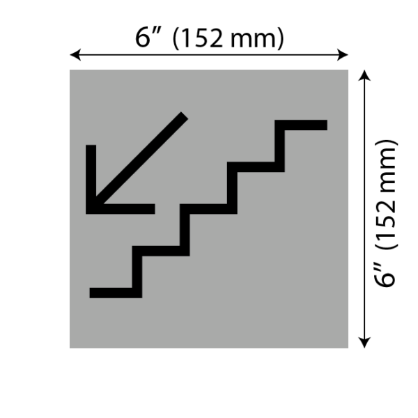 Mesure plaque escalier descendant moderne grise