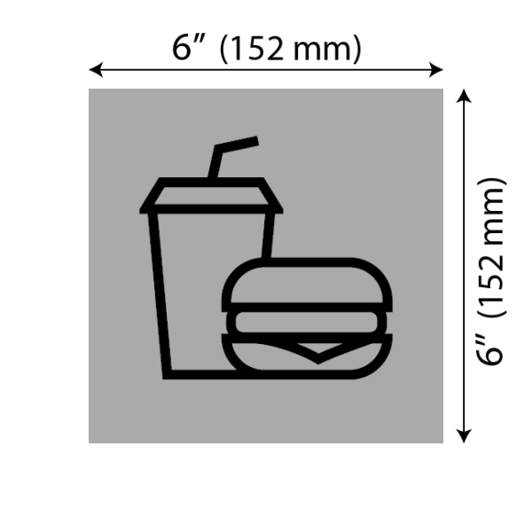 Mesure plaque cafeteria moderne grise