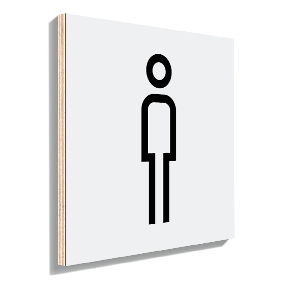 Signalisation plaque toilette homme moderne blanche