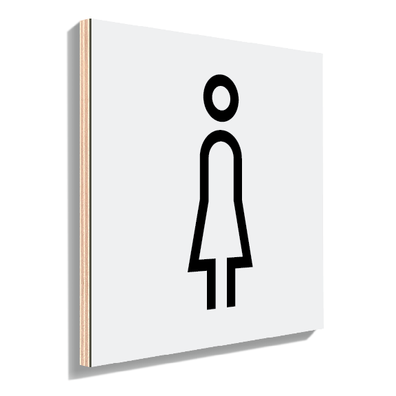 Signalisation plaque toilette femme moderne blanche