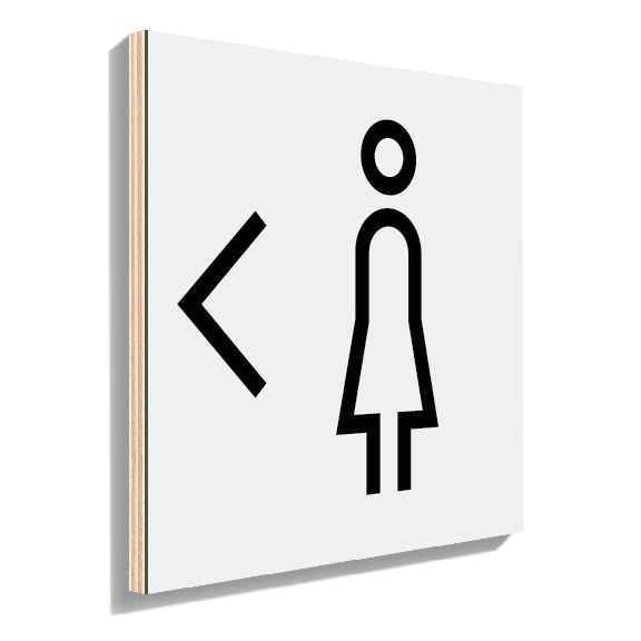 Signalisation toilette femme à gauche blanc moderne