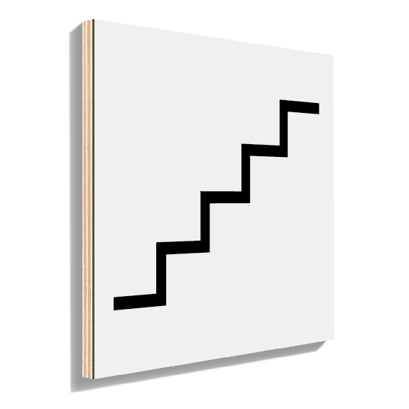 Signalisation plaque pour escalier blanc moderne