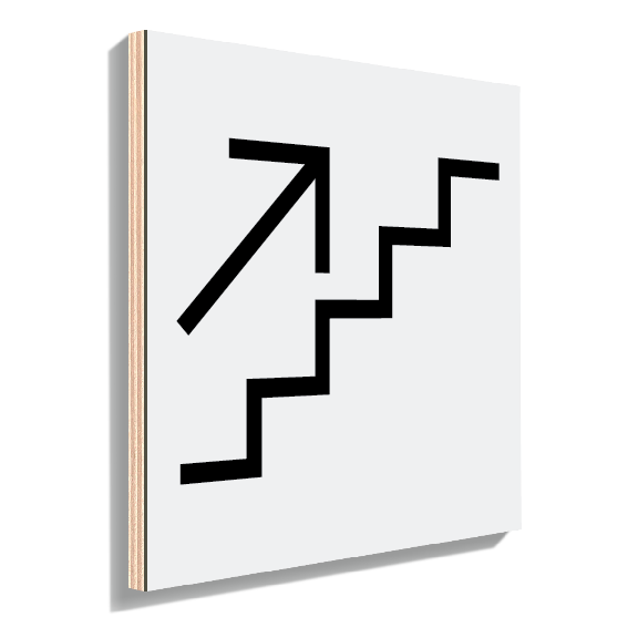 Signalisation plaque pour escalier pour monter blanc moderne