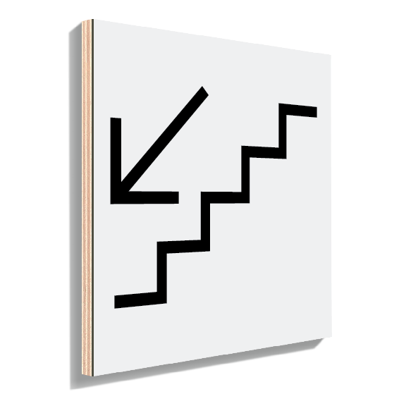 Signalisation plaque pour escalier pour descendre blanc moderne