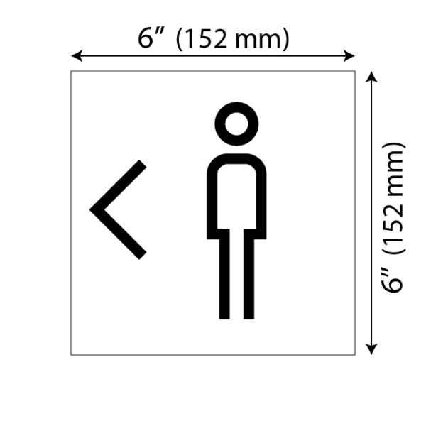 Mesure plaque toilette homme à gauche moderne blanche