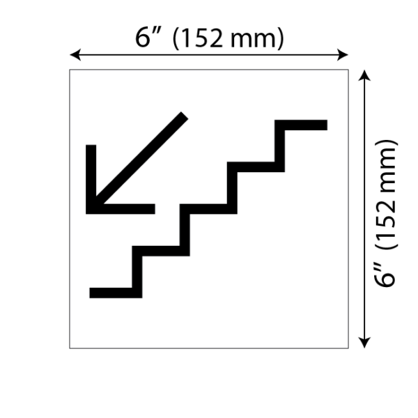 Mesure plaque escalier descendant moderne blanche